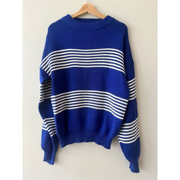 Vintage Blue Stripped Sweater - Picture 1 of 4